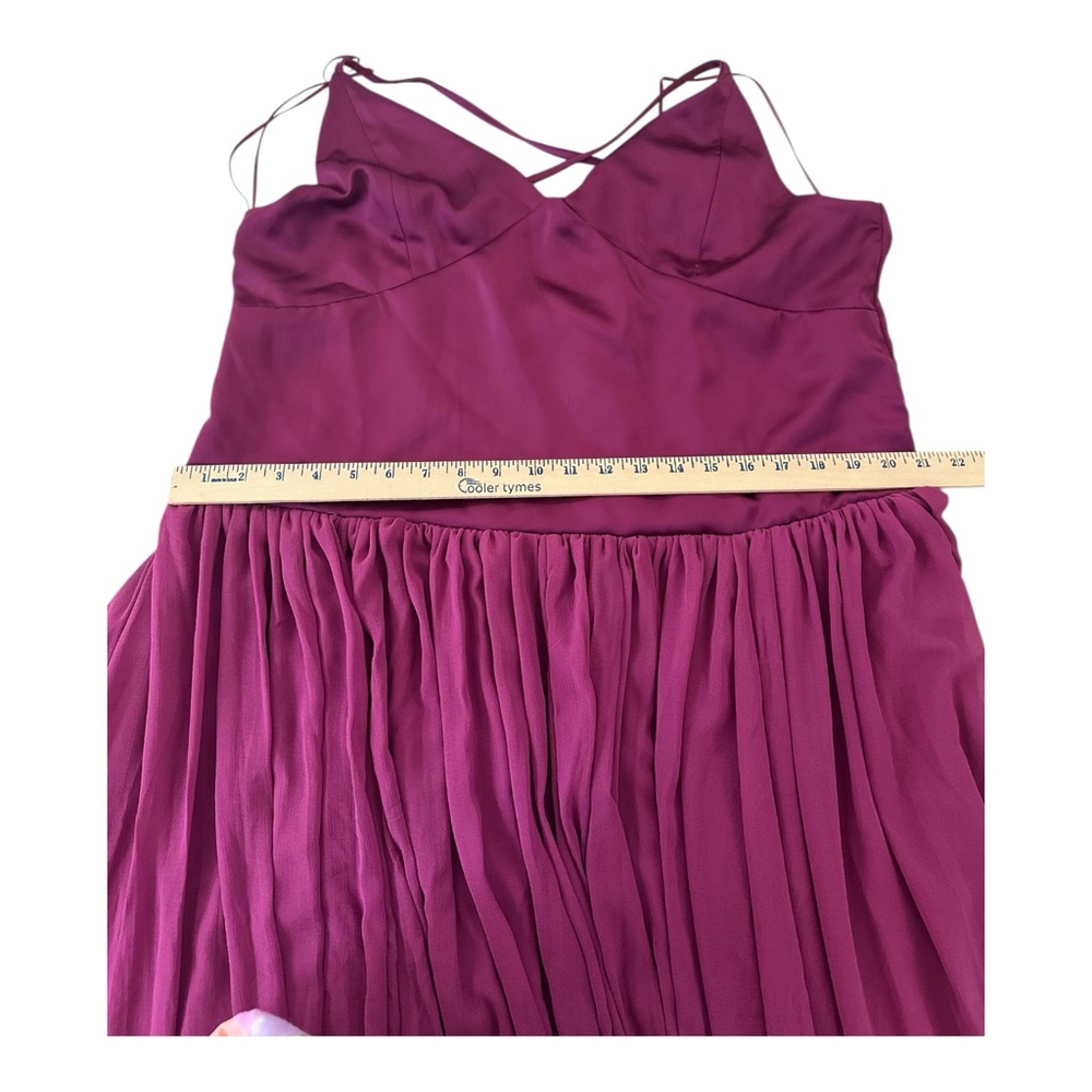 Free People Plum Soliana Drop Waist Satin Tiered Maxi Dress Size XL NWT - Picture 9 of 10